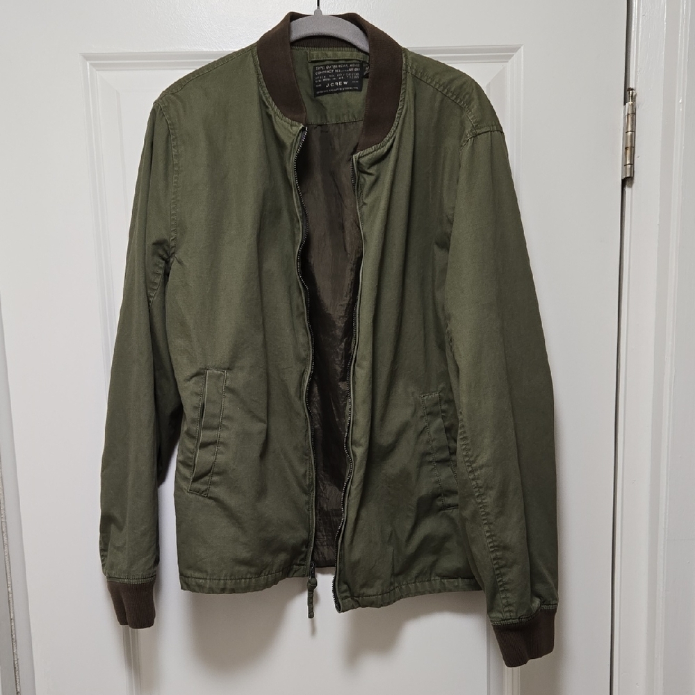J. Crew Men's Olive Green Bomber Jacket Size M